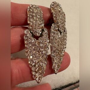 Vintage Clear Crystal Earring Loaded Beautiful Piece Breathtaking Clip New